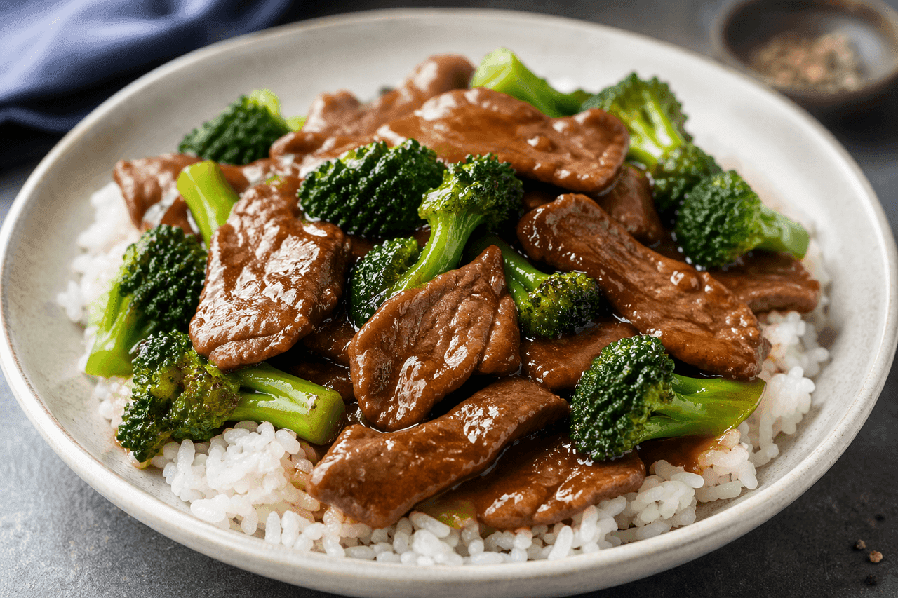 Nötkött och broccoli