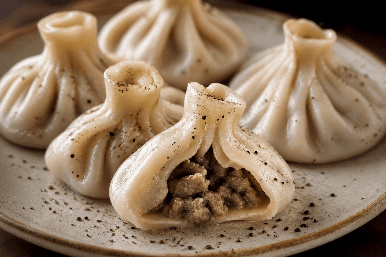 Khinkali med nötfärs