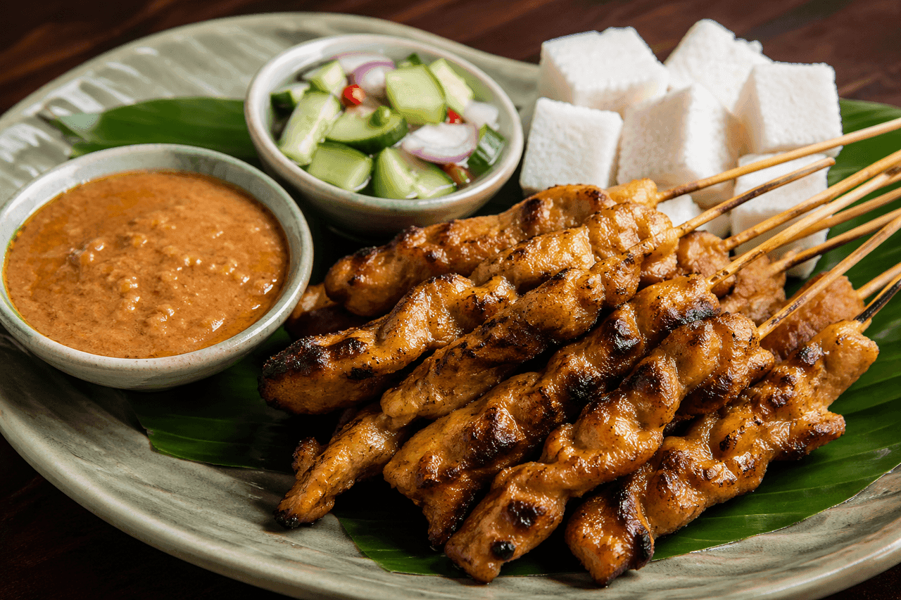 Kycklingsatay med jordnötssås