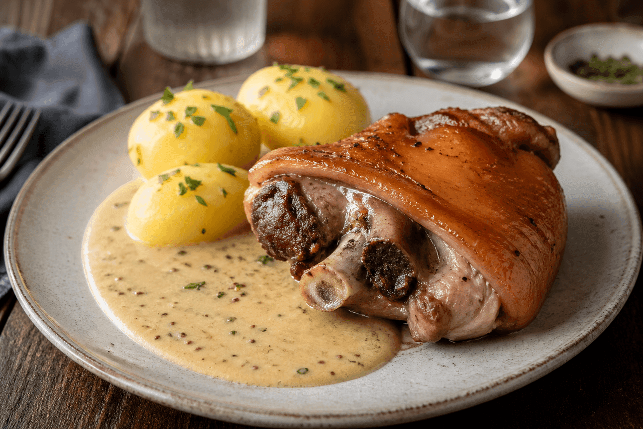 Fläsklägg med senapssås