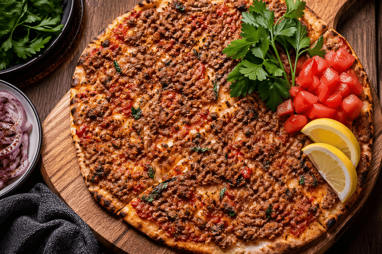Lahmacun med nötfärs