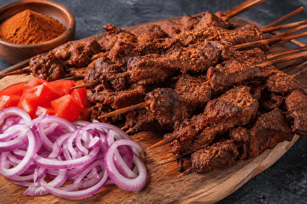 Suya-spett på nötkött