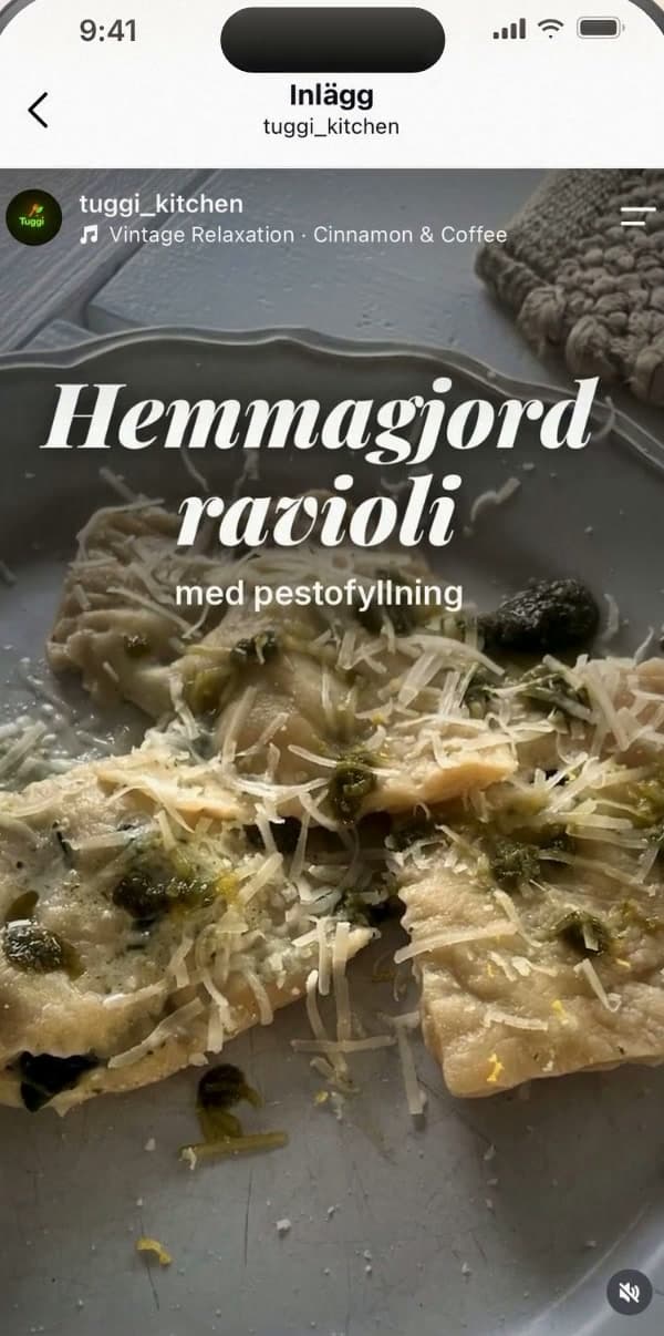 En reel på Instagram från tuggi_kitchen: Hemmagjord ravioli med pestofyllning