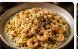Vitlöksräkor med pasta