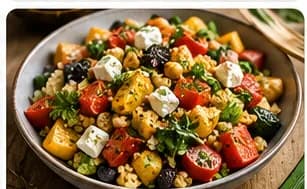 Quinoasallad med rostade grönsaker och feta