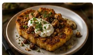Palt med ricotta, brynt smör, knaperstekt fläsk & gräslök