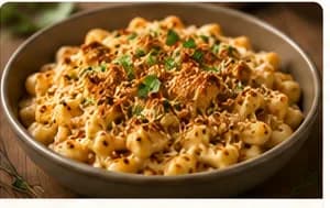 Mac & cheese med västerbotten & chili