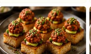 Krispig risbitar med spicy tuna & avokado