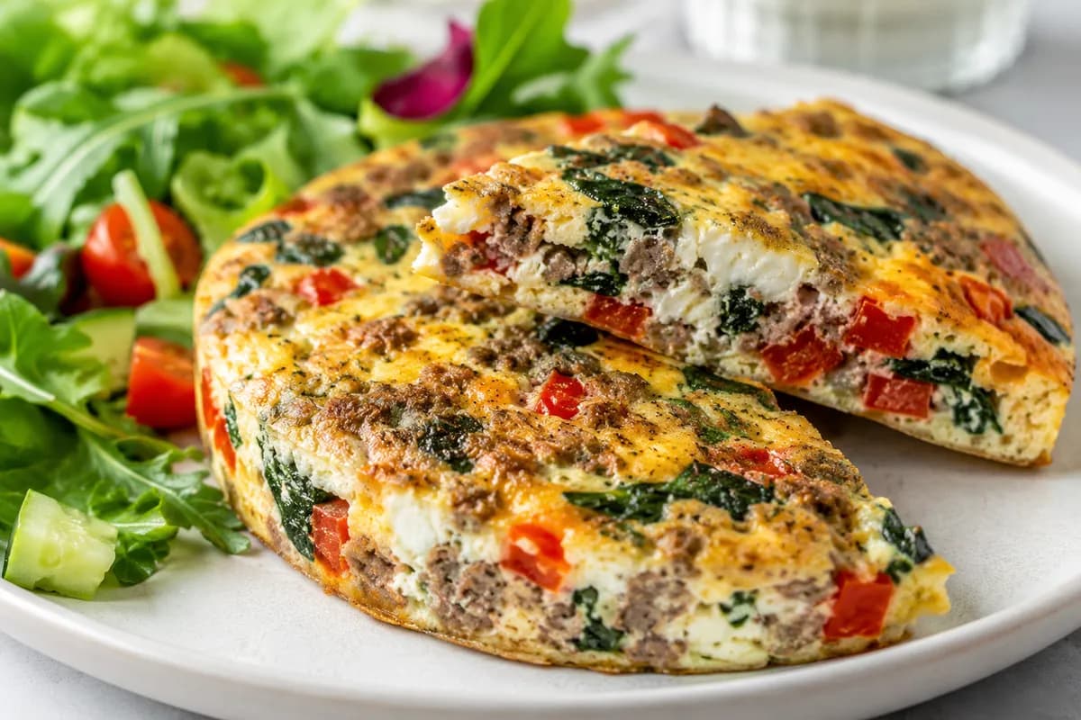 Nötfärsfrittata med äggvita