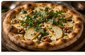 Pizza bianca med päron & gorgonzola