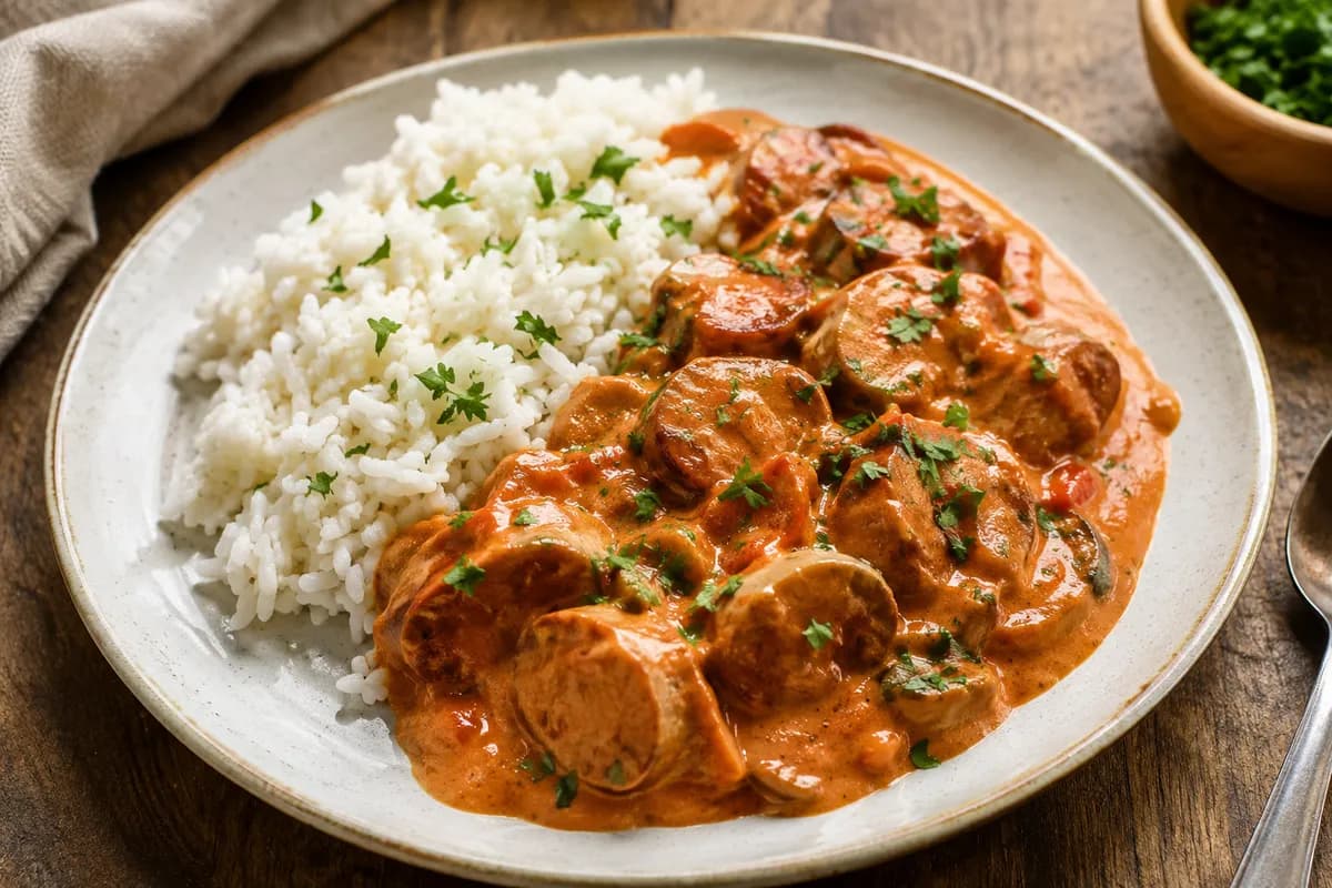 Korvstroganoff med ris