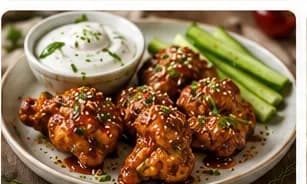 Blomkålswings med sticky glaze