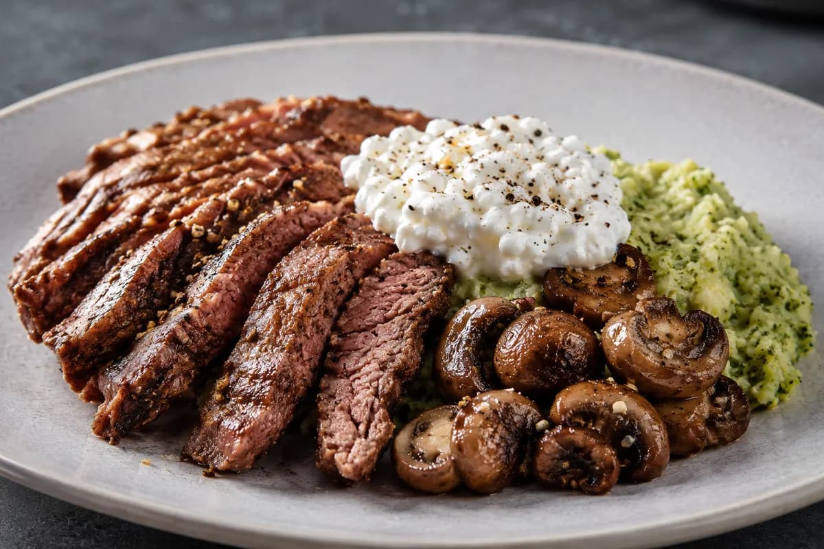 Pepparbiff med broccolimos