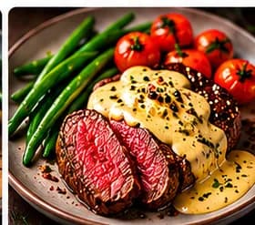 Oxfilé med bearnaisesås och haricots verts