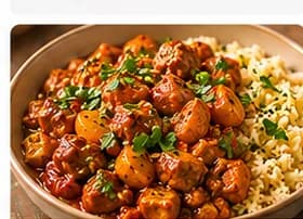Marockansk lammgryta med aprikoser, mandel & couscous