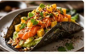 Sushi-taco med lax & mango