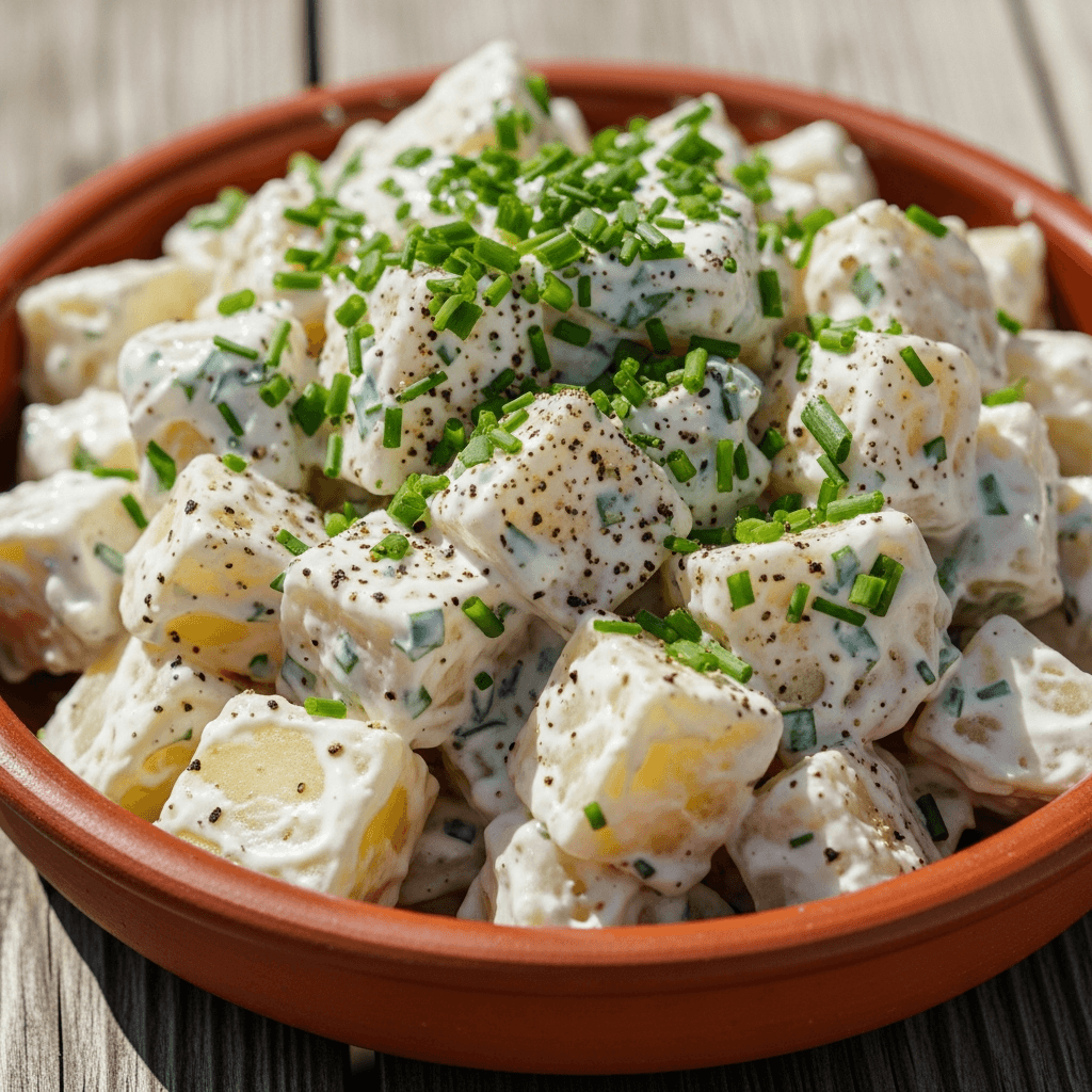 Kall potatissallad med crème fraiche