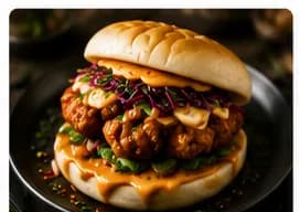 Koreansk gochujang-bao med friterad blomkål & kimchi-aioli