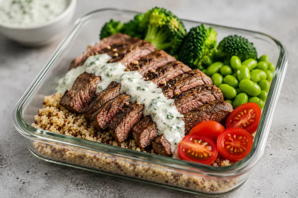 Proteinbowl med biff och quinoa