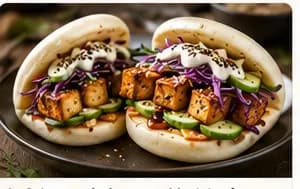 Crispy tofu bao med hoisinsås