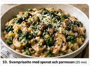 Svamprisotto med spenat och parmesan