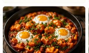Shakshuka på sötpotatis med feta & spenat