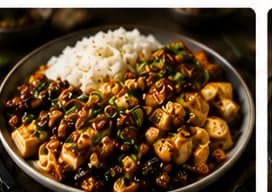 Mapo tofu med svart vitlök, szechuanpeppar & silkeslen tofu