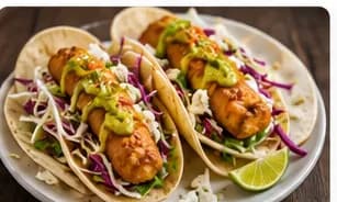 Fish tacos med avokadokräm