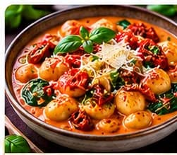 Gnocchi med tomat, spenat och parmesan
