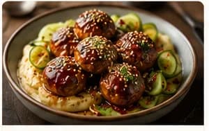 Köttbullar med miso & sesam