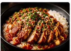 Crispy chicken rice bowl
