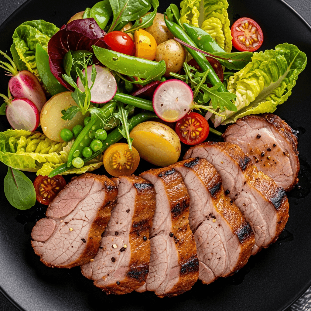 Grillad kassler med sommarsallad på färskpotatis