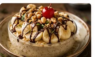 Banana split overnight oats