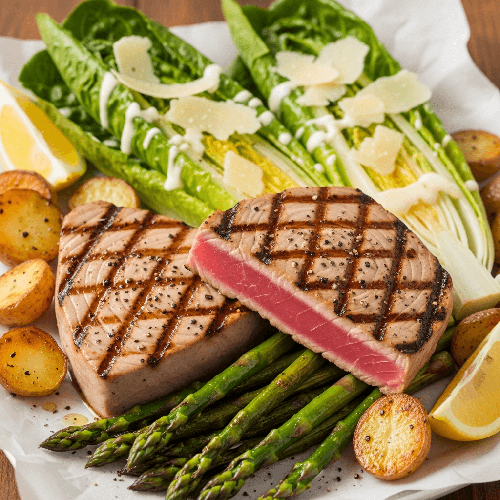 Grillad tonfisk med snabbcaesar