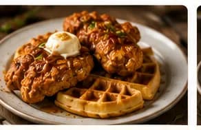 Kyckling & Waffles med hot honey-smör