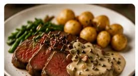 Oxfilé med pepparsås