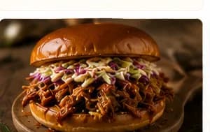 Pulled Pork Sandwich med äppelcoleslaw & bourbon BBQ-sås