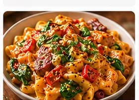Lamm och halloumi pasta med tomat & chili