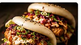 Bao buns med krispig kyckling