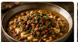 Krämig grönkålsgryta med vita bönor, chorizo & rostad vitlök