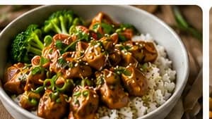 Teriyakikyckling med ris och broccoli