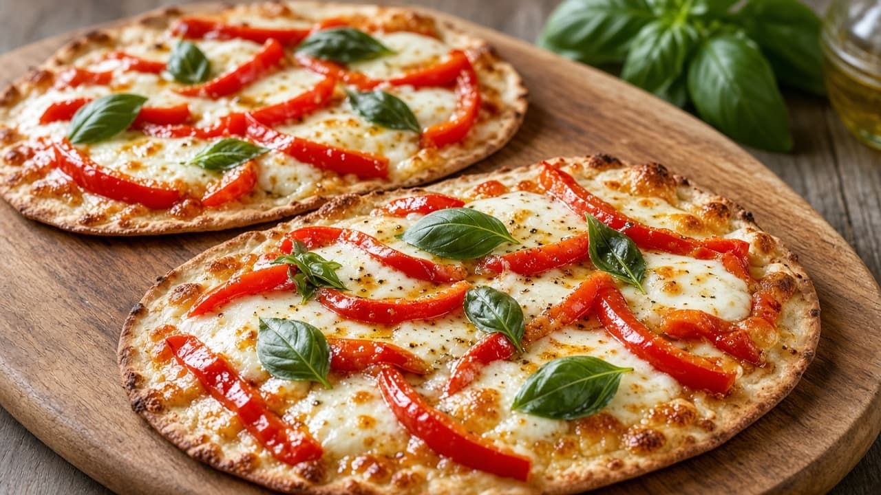 Tortillapizza med mozzarella och paprika