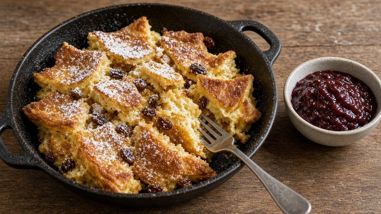 Kaiserschmarrn med plommonkompott och brynt smör