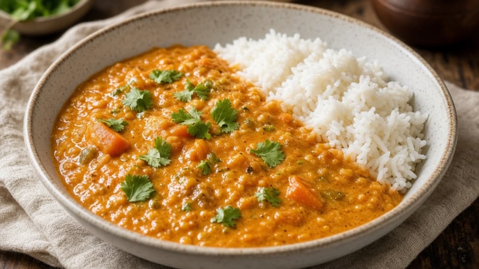 Krämig röd linsgryta med kokosmjölk
