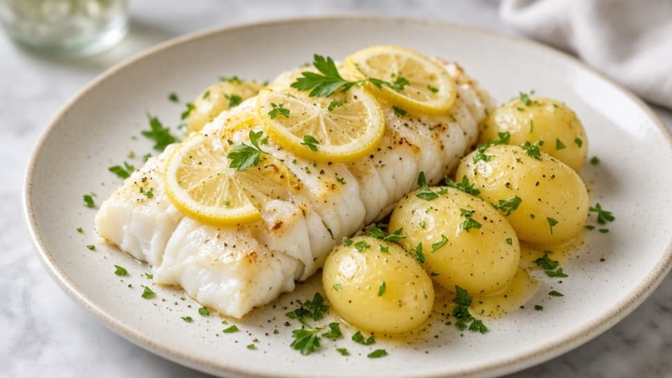 Ugnsbakad torsk med citron och örter