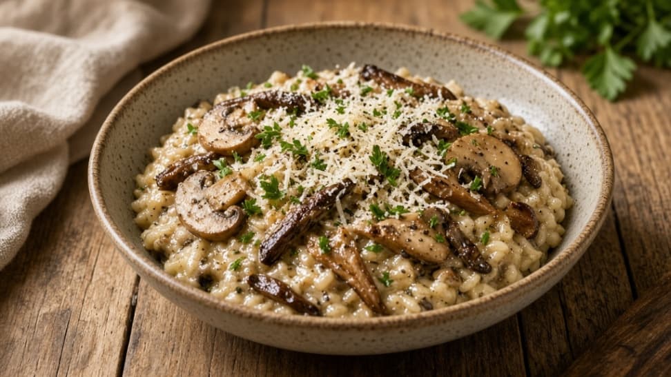 Krämig svamprisotto med parmesan