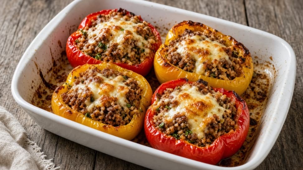 Fyllda paprikor med köttfärs och ris