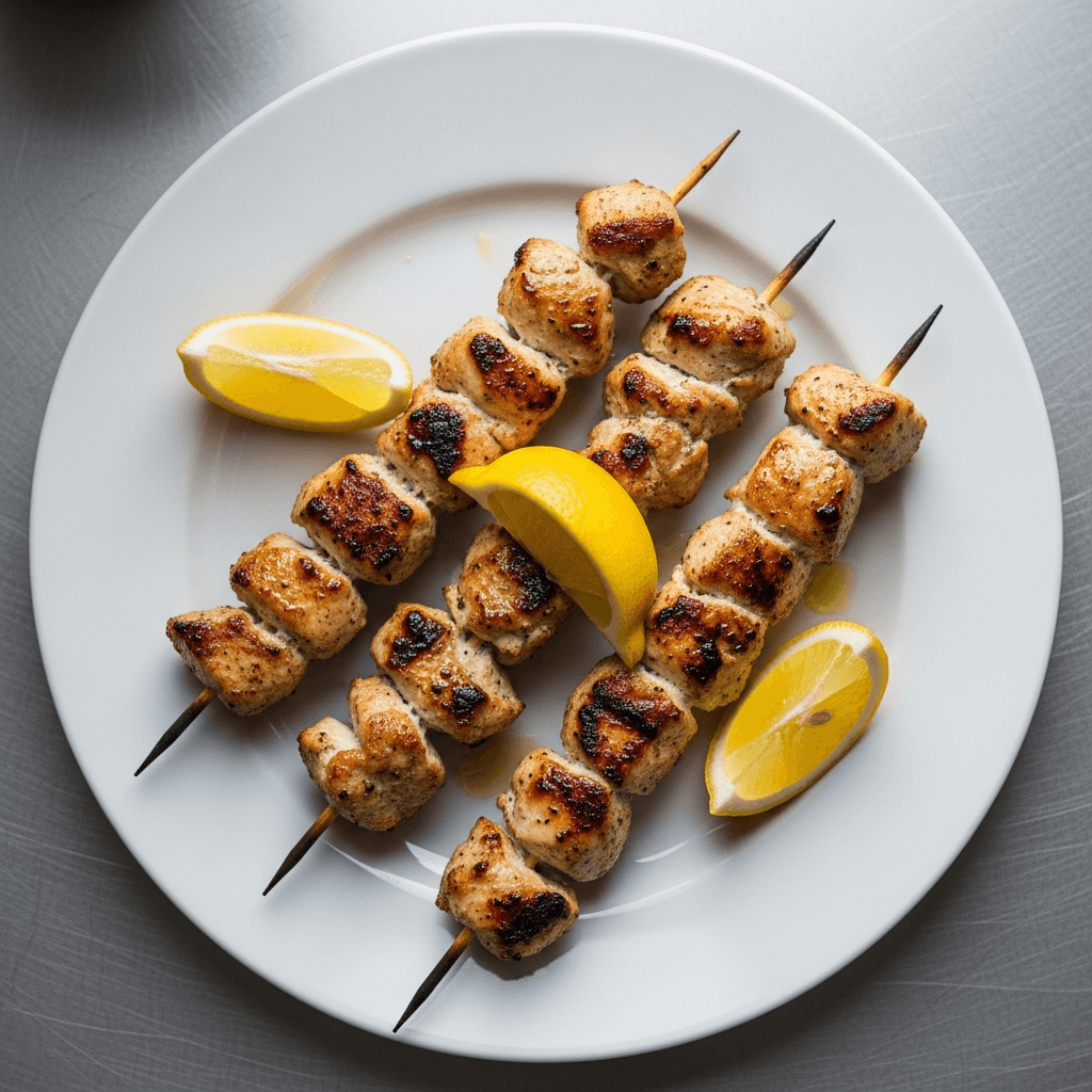 Tuggis kyckling souvlaki