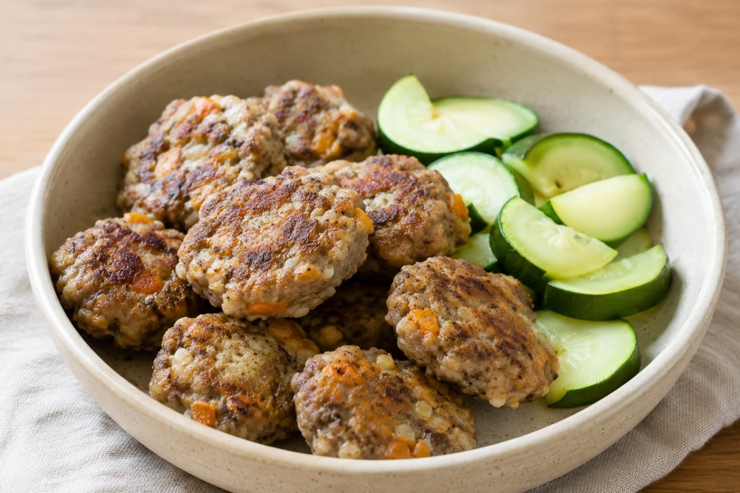 Hundvänliga nötbiffar med havre och morot