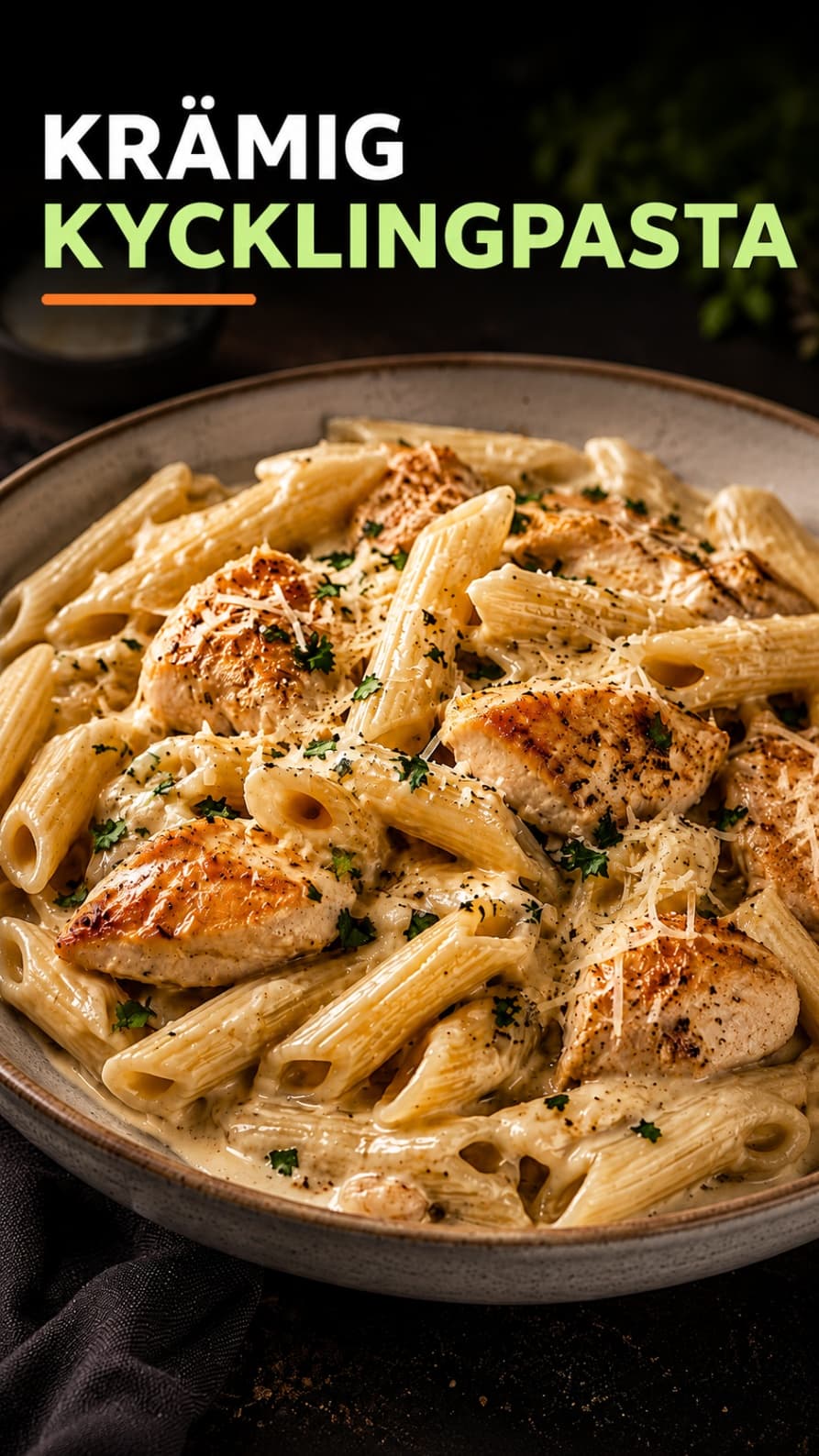 Kycklingpasta med paprika och gräddsås